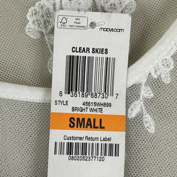 NWT INC International Concepts Tank Womens S White Cotton Lace Sheer Boho Fairy - Picture 5 of 5